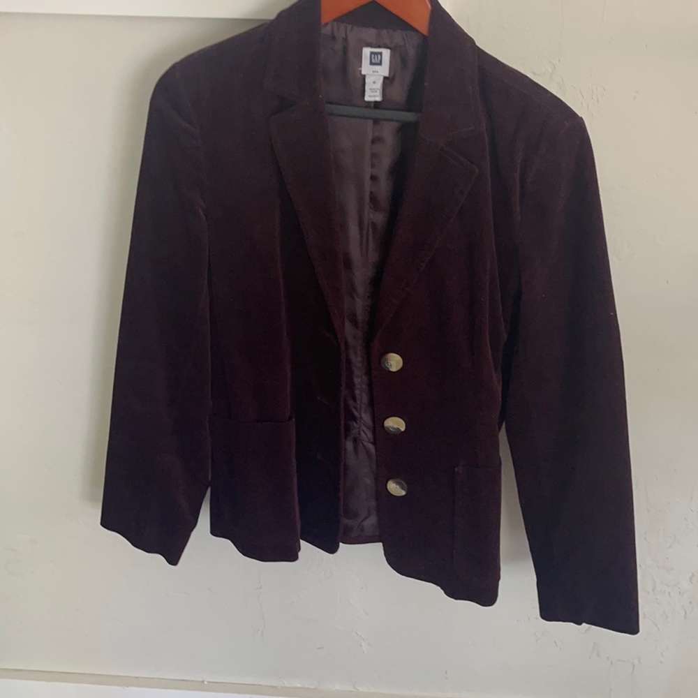 Burgundy velour blazer Vintage